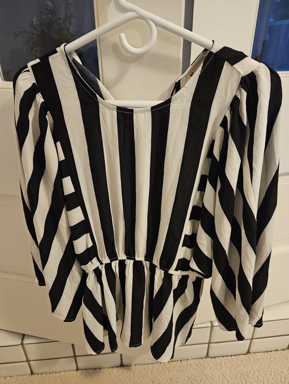 Black & White Vertical Striped Blouse
